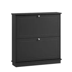 SoBuy sort skoskab med 2 døre 18.01x76x78.99cm, moderne FSR99-SCH