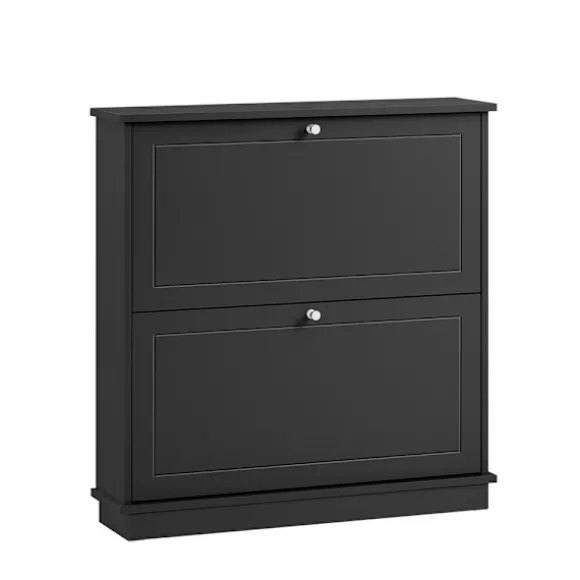 SoBuy sort skoskab med 2 døre 18.01x76x78.99cm, moderne FSR99-SCH