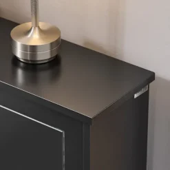SoBuy sort skoskab med 2 døre 18.01x76x78.99cm, moderne FSR99-SCH