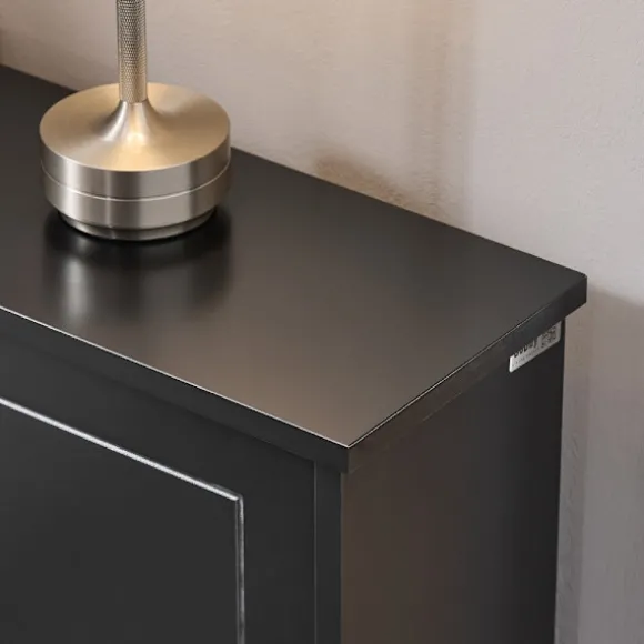 SoBuy sort skoskab med 2 døre 18.01x76x78.99cm, moderne FSR99-SCH