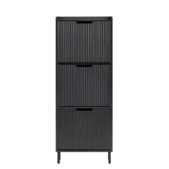 SoBuy sort skoskab med 3 døre 19x50.01x130cm, moderne FSR177-H-SCH