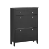 SoBuy sort skoskab med 1 skuffe 24.99x80.01x108cm, nordisk FSR89-SCH