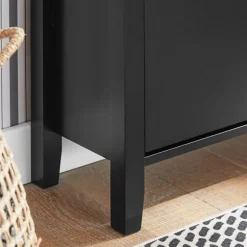 SoBuy sort skoskab med 1 skuffe 24.99x80.01x108cm, nordisk FSR89-SCH