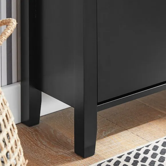 SoBuy sort skoskab med 1 skuffe 24.99x80.01x108cm, nordisk FSR89-SCH