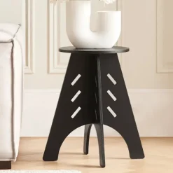 SoBuy sort sofabord med kegleforbindelser og til telefon 32x32x48.5cm, industriel HFBT01-K-SCH
