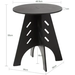 SoBuy sort sofabord med kegleforbindelser og til telefon 46.5x46.5x54.5cm, industriel HFBT01-SCH