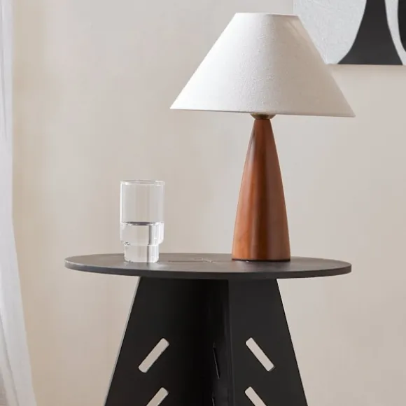 SoBuy sort sofabord med kegleforbindelser og til telefon 46.5x46.5x54.5cm, industriel HFBT01-SCH