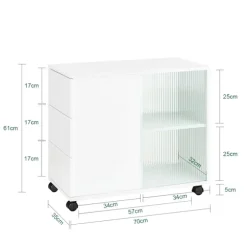 SoBuy Stuebord med 2 døre i hvid 70x35x61cm, moderne FBT141-W