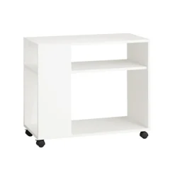SoBuy Stuebord med 2 hylder i hvid 70x35x61.5cm, moderne FBT34-W