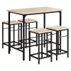 SoBuy træ bord med 4 skamler med pladsbesparende 100x60x87cm, industriel OGT11-N
