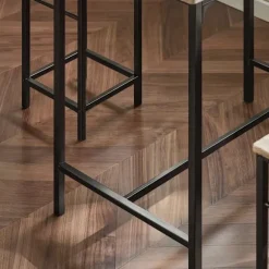 SoBuy træ bord med 4 skamler med pladsbesparende 100x60x87cm, industriel OGT11-N