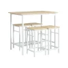 SoBuy træ bord med 4 skamler med pladsbesparende 100x60x87cm, industriel OGT11-WN