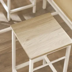 SoBuy træ bord med 4 skamler med pladsbesparende 100x60x87cm, industriel OGT11-WN