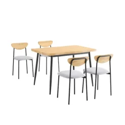 SoBuy træ bord med 4 stole og kompakt bord med 4 stole 110x68x76cm, moderne OGT52-N