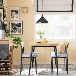 SoBuy træ bord med 4 stole og kompakt bord med 4 stole 110x68x76cm, moderne OGT52-N