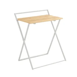 SoBuy træ computerbord med sammenklappelig og pladsbesparende 63.5x40x78.5cm, minimalistisk FWT88-WN