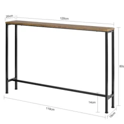 SoBuy træ entrékonsol med udtrækkelig og pladsbesparende 120x20x80cm, industriel FSB19-XL-N