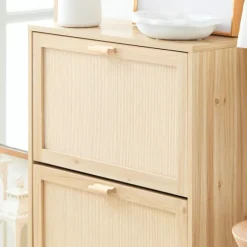 SoBuy træ skoskab med 2 døre 24x59.99x80.01cm, funktionel FSR160-N