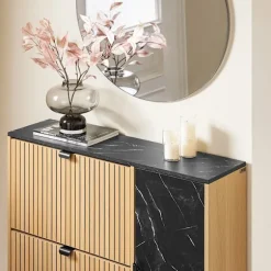 SoBuy træ skoskab med 2 døre 90x24x88.5cm, moderne FSR203-N