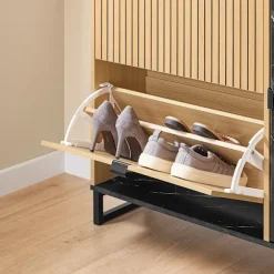SoBuy træ skoskab med 2 døre 90x24x88.5cm, moderne FSR203-N