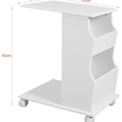 SoBuy Træ Sofa Sidebord Med iPad Telefon Holder Rille På Toppen FBT67-W