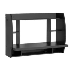 SoBuy Vægbord med 1 hylde i sort 82x39x60cm, moderne FWT18-SCH