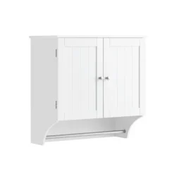 SoBuy Væghængt møbel med 2 døre i hvid 60x30x60cm, funktionel BZR84-W