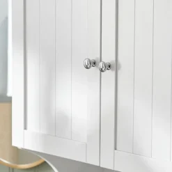 SoBuy Væghængt møbel med 2 døre i hvid 60x30x60cm, funktionel BZR84-W