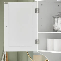 SoBuy Væghængt møbel med 2 døre i hvid 60x30x60cm, funktionel BZR84-W