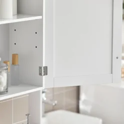 SoBuy Væghængt møbel med 1 dør i hvid 40x23x52cm, klassisk BZR19-W
