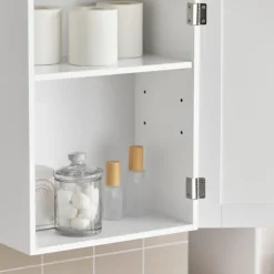 SoBuy Væghængt møbel med 1 dør i hvid 40x23x52cm, klassisk BZR19-W
