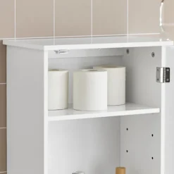 SoBuy Væghængt møbel med 1 dør i hvid 40x23x52cm, klassisk BZR19-W