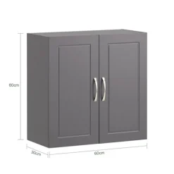 SoBuy Væghængt møbel med 2 døre i mørkegrå 60x30x60cm, moderne FRG231-DG
