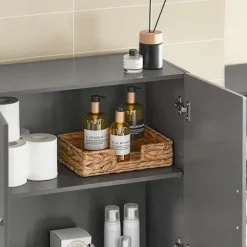 SoBuy Væghængt møbel med 2 døre i mørkegrå 60x30x60cm, moderne FRG231-DG