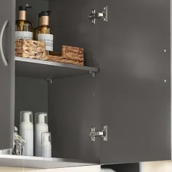 SoBuy Væghængt møbel med 2 døre i mørkegrå 60x30x60cm, moderne FRG231-DG