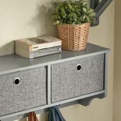 SoBuy Vægmonteret knagerække med 3 hylder i grå 100x20x31cm, moderne FRG282-HG
