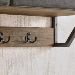 SoBuy Vægmonteret knagerække med 1 hylde i træ 100x30x20cm, industriel FHK26-N