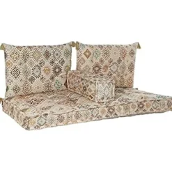 Sofa 2 Pladser - DKD Home Decor - Gul og Brun - Bomuld - Fast - 63 cm dybde Gul, brun