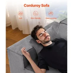 Sofa 2 Pladser - DUOKU - Salonsofa - Plysstræk - 160 cm - Grå Grå