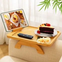 Sofa Arm Tray Bord Klemmet Til Bakke Rectangular