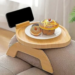 Sofa Armbordsbakke med 360 graders drejefunktion til spisning, rund