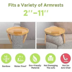Sofa Armbordsbakke med 360 graders drejefunktion til spisning, rund