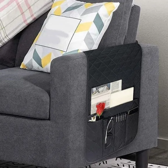 Sofa armlæn organizer fjernbetjening holder ikke-lænestol holder til sofa recliner med 5 lommer