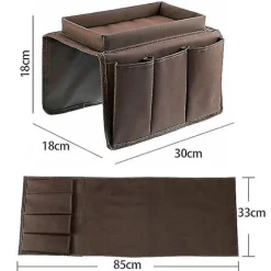 Sofa armlæn organizer med 4 lommer og kopholder til sofa, lænestol, hængende opbevaringspose til tv-fjernbetjening