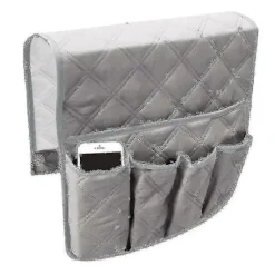 Sofa Armlæns Caddy Organizer Fjernbetjeningsholder Sofa Stol Bord Skab Opbevaringspladsbesparende Tasker - farvegrå