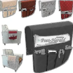 Sofa Armlæns Caddy Organizer Fjernbetjeningsholder Sofa Stol Bord Skab Opbevaringspladsbesparende Tasker - farvegrå