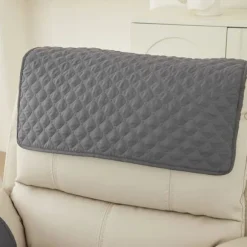 Sofa Armlænsbetræk, vandtæt lænestolsarmlænsbetræk med lomme, 1-personers mørkegrå