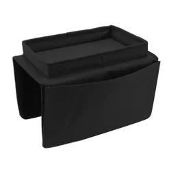Sofa Bakke Armlæn Opbevaringsholder Bord 600D Oxford stof sidelommer til sofa Sort