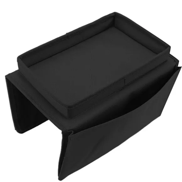 Sofa Bakke Armlæn Opbevaringsholder Bord 600D Oxford stof sidelommer til sofa Sort