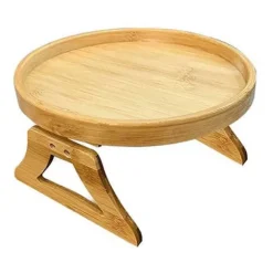Sofa Bakke Bord Sofa Armlæn Clip-on Bakke Naturlig Bambus Sofa Bakke Praktisk Tv Snack Bakke Til Remo